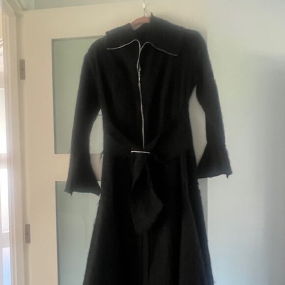 Black, Asymmetrical Coat by LA Designer - Sterling Capricio, Size 6-8 - Picture 14 of 15